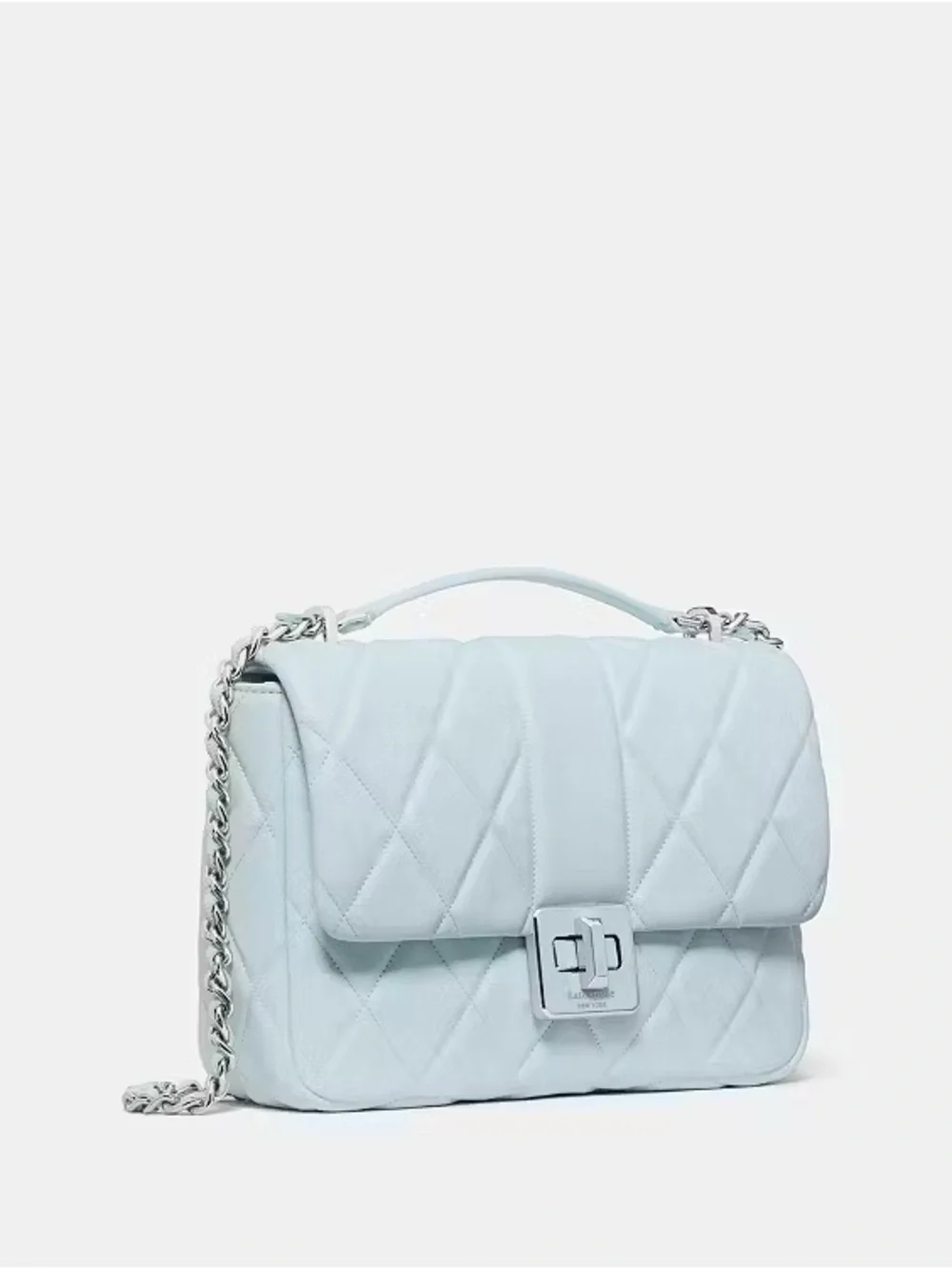 ♠️Kate Spade Carey Quilted Small Flap Leather Crossbody Bag, Crisp Sky Blue NWT